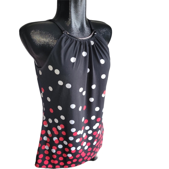 Ricki's Black Halter Top With Red and White Polka Dots M - Picture 2 of 6